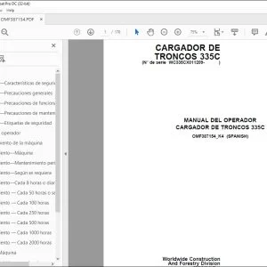 John Deere CARGADOR DE TRONCOS 335C MANUAL DEL OPERADOR PDF
