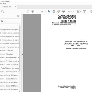 John Deere CARGADORA DE TRONCOS 335C / 435C MANUAL DEL OPERADOR – PDF