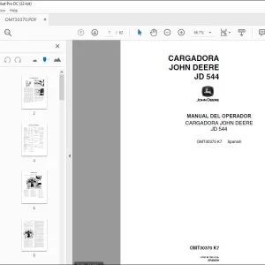 John Deere CARGADORA JD 544 MANUAL DEL OPERADOR OMT30370 - PDF DOWNLOAD