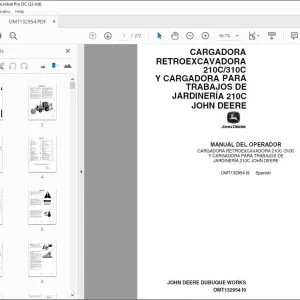 John Deere  RETROEXCAVADORA 210C/310C Y CARGADORA 210C MANUAL DEL OPERADOR PDF
