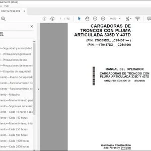 John Deere CARGADORAS DE TRONCOS 335D Y 437D MANUAL DEL OPERADOR PDF