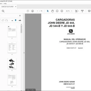 John Deere CARGADORAS JD 444, JD 544-B Y JD 644-B MANUAL DEL OPERADOR PDF