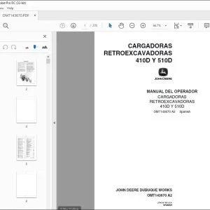 John Deere CARGADORAS 410D Y 510D MANUAL DEL OPERADOR PDF