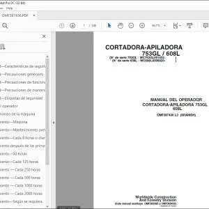 John Deere CORTADORA-APILADORA 753GL / 608L MANUAL DEL OPERADOR PDF