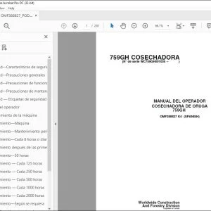 John Deere COSECHADORA DE ORUGA 759GH MANUAL DEL OPERADOR OMF388827 PDF