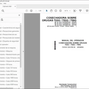 John Deere COSECHADORA 703G / 753G / 759G MANUAL DEL OPERADOR PDF