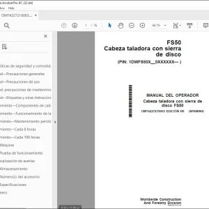 John Deere Cabeza taladora con sierra de disco FS50 MANUAL DEL OPERADOR PDF