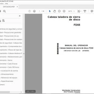 John Deere Cabeza taladora de sierra de disco FD55 MANUAL DEL OPERADOR PDF