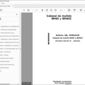 John Deere Cabezal de mullido MH60 y MH60C MANUAL DEL OPERADOR PDF
