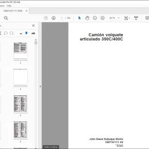 John Deere Camion volquete articulado 350C/400C MANUAL DEL OPERADOR PDF