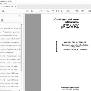 John Deere Camiones volquete 250D y 300D MANUAL DEL OPERADOR PDF