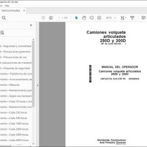 John Deere Camiones volquete articulados 250D y 300D MANUAL DEL OPERADOR PDF