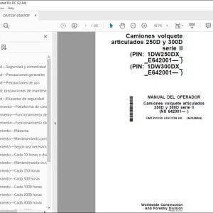 John Deere Camiones volquete 250D y 300D serie II MANUAL DEL OPERADOR PDF