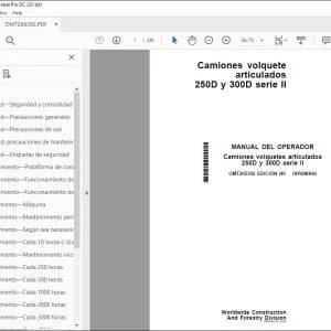 John Deere Camiones volquetes 250D y 300D serie II MANUAL DEL OPERADOR PDF