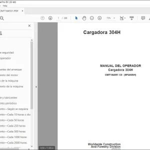 John Deere Cargadora 304H MANUAL DEL OPERADOR OMT184551 PDF