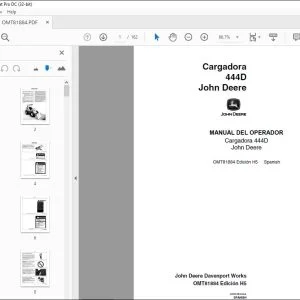 John Deere Cargadora 444D MANUAL DEL OPERADOR OMT81884 - PDF DOWNLOAD
