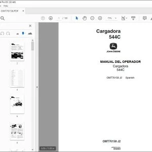 John Deere Cargadora 544C MANUAL DEL OPERADOR OMT76158 - PDF DOWNLOAD