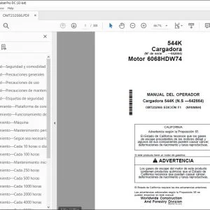 John Deere Cargadora 544K MANUAL DEL OPERADOR OMT232066 - PDF DOWNLOAD