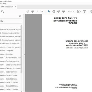 John Deere Cargadora 624H y TC62H MANUAL DEL OPERADOR PDF
