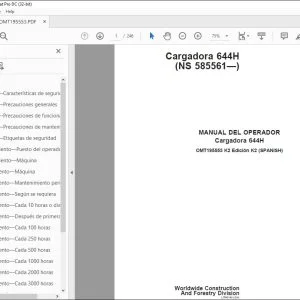 John Deere Cargadora 644H MANUAL DEL OPERADOR OMT195553 PDF