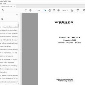 John Deere Cargadora 644J MANUAL DEL OPERADOR OMT229852 – PDF DOWNLOAD