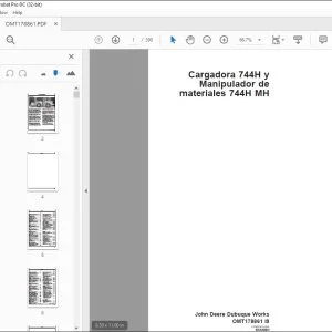 John Deere Cargadora 744H y Manipulador de 744H MH MANUAL DEL OPERADOR PDF