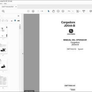 John Deere Cargadora JD544-B MANUAL DEL OPERADOR OMT70004 PDF