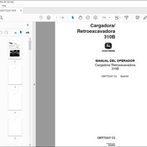 John Deere Cargadora/Retroexcavadora 310B MANUAL DEL OPERADOR PDF