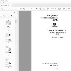 John Deere Cargadora Retroexcavadora 510B MANUAL DEL OPERADOR PDF