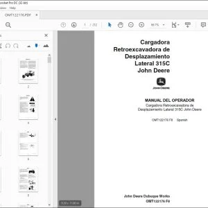 John Deere Cargadora Retroexcavadora Lateral 315C MANUAL DEL OPERADOR PDF