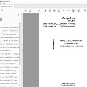 John Deere Cargadora WL56 MANUAL DEL OPERADOR OMT323830 - PDF DOWNLOAD