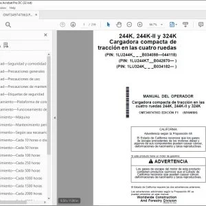 John Deere Cargadora compacta 244K, 244K-II y 324K MANUAL DEL OPERADOR PDF