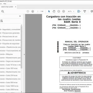 John Deere Cargadora con tracción 844K Serie II MANUAL DEL OPERADOR PDF