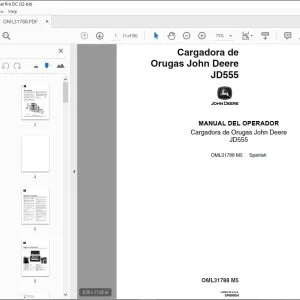 John Deere Cargadora de Orugas JD555 MANUAL DEL OPERADOR OML31788 PDF