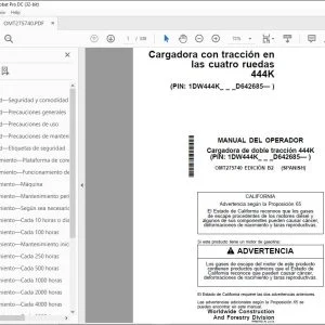 John Deere Cargadora de doble tracción 444K MANUAL DEL OPERADOR PDF
