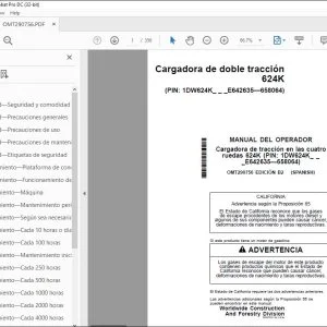 John Deere Cargadora de doble tracción 624K MANUAL DEL OPERADOR PDF
