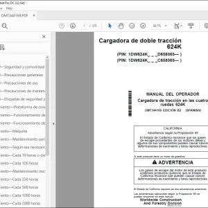 John Deere 624K Cargadora Manual de Operación PDF Download