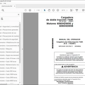 John Deere Cargadora de doble tracción 744K MANUAL DEL OPERADOR PDF