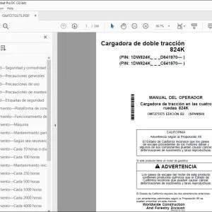 John Deere Cargadora de doble tracción 824K MANUAL DEL OPERADOR PDF