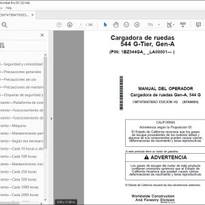 John Deere Cargadora de ruedas 544 G-Tier, Gen-A MANUAL DEL OPERADOR PDF