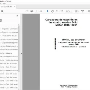 John Deere Cargadora de tracción 344J MANUAL DEL OPERADOR PDF