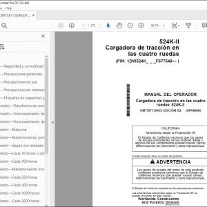 John Deere tracción cuatro ruedas 524K-II MANUAL DEL OPERADOR PDF 