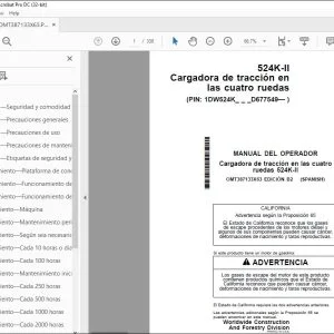 John Deere Cargadora de tracción 524K-II MANUAL DEL OPERADOR PDF
