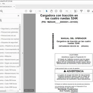 John Deere Cargadora de tracción cuatro ruedas 524K MANUAL DEL OPERADOR PDF