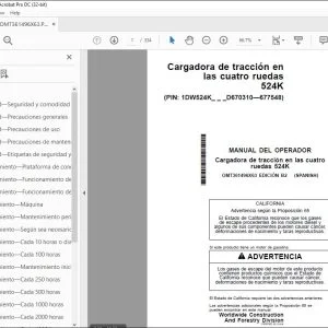 John Deere 524K Cargadora Manual de Operación PDF Download