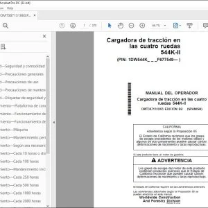 John Deere Cargadora de tracción cuatro 544K-II MANUAL DEL OPERADOR PDF