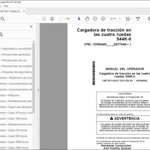 Manual del Operador John Deere Cargadora 544K-II PDF