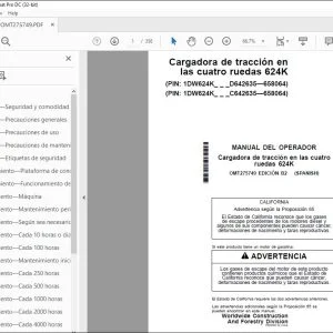 John Deere Cargadora de tracción cuatro ruedas 624K MANUAL DEL OPERADOR PDF