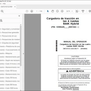 John Deere Cargadora 644K híbrida MANUAL DEL OPERADOR PDF