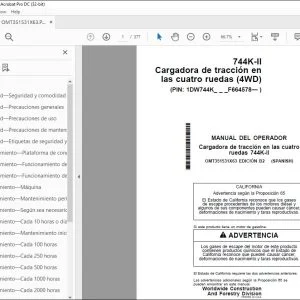 John Deere Cargadora de tracción cuatro 744K-II MANUAL DEL OPERADOR PDF